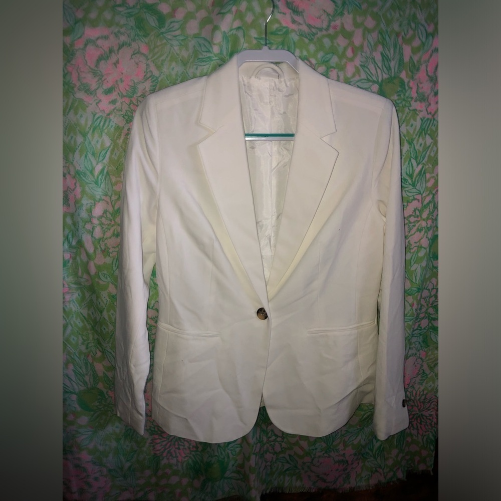 Classic Women's White Single-Button Blazer NWOT size 8 - Picture 3 of 16